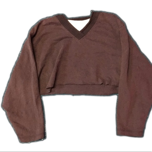 grey crop top longsleeve - Picture 4 of 4